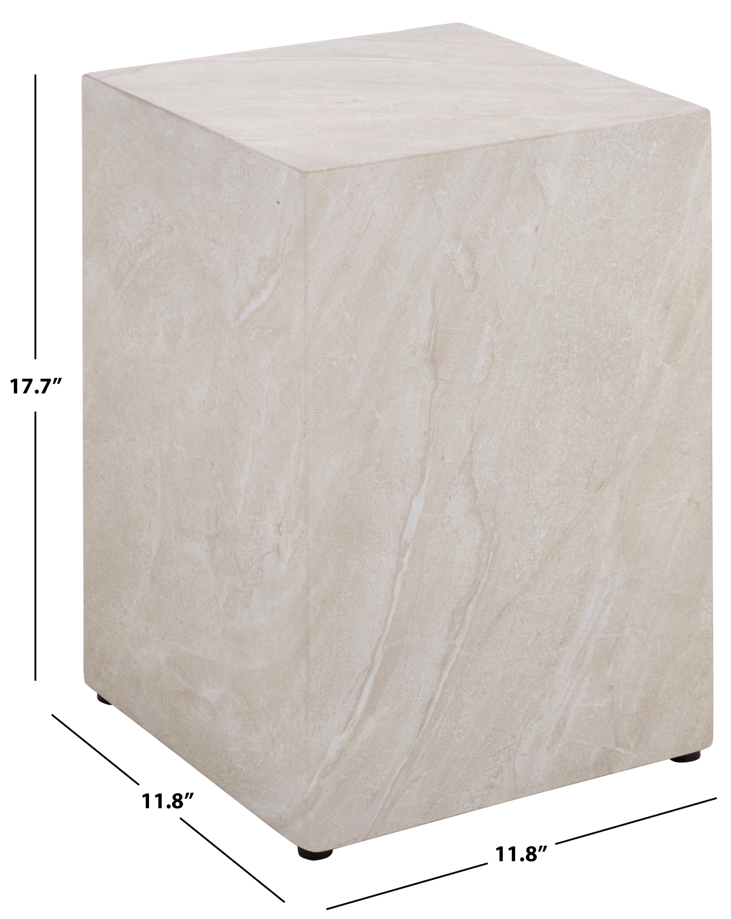 Safavieh Tina Cube Outdoor Polystone End Table, Off-White