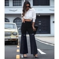 thumbnail image 5 of Cargo Pants for Women Stretch High Waisted Straight Wide Leg Jean Casual Baggy Pants Black XL, 5 of 10