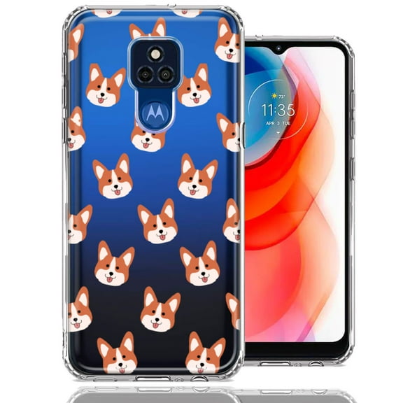 MUNDAZE For Motorola Moto G Play 2021 Shiba Inu Polkadots Design Double Layer Phone Case Cover