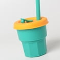 thumbnail image 4 of Botella de agua con pajita de dibujos animados para niños, taza de paja de silicona portátil a prueba de fugas para niñas, niños pequeños, verde, 400ml, 4 of 5