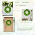 thumbnail image 3 of Aonewoe 16" Artificial Fortune Leaf Wreath for Front Door Green Leaves Wreath for Wall Window Party Wedding Decor Indoor Outdoor, 3 of 14
