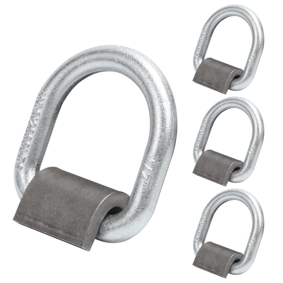 1/2" D Rings Heavy Duty,with MBS 12,000lbs, Weld On D Ring for Trailers, Flatbed Trucks, RV, ATV/UTV, Farm Applications etc with Welding Clips (4 Pack)