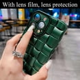 thumbnail image 3 of for iPhone 14 Pro Case for Women Men, Fashion 3D Woven Pattern Bump Feel, with Full Camera Protection Back Cover, Grid Phone Case for iPhone 14 Pro (6.1") - Green, 3 of 11