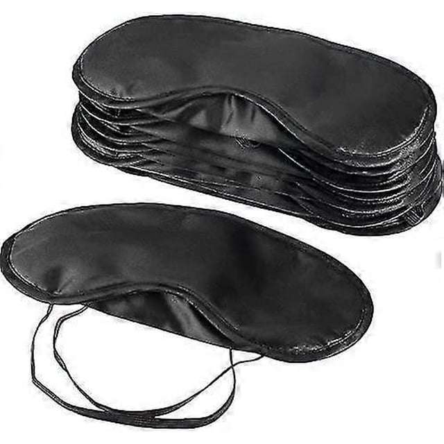 Dww-Lot de 10 masques pour les yeux, pare-soleil, housse de sommeil de voyage pliable avec coussinet nasal, noir