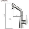 thumbnail image 3 of Basin Mixer Faucet with Pull Out Spray Stainless Steel Brushed Bathroom Faucet Hot and Cold Water Telescopic Sink Faucet, 3 of 6