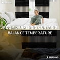 thumbnail image 3 of Black White Striped Blackout Curtains for Bedroom, Farmhouse Vintage Shabby Chic Wood Grain Thermal Insulated Kitchen Drapes with Grommets, Light Blocking Window Treatment, 2 Panels 42" x 54", 3 of 7