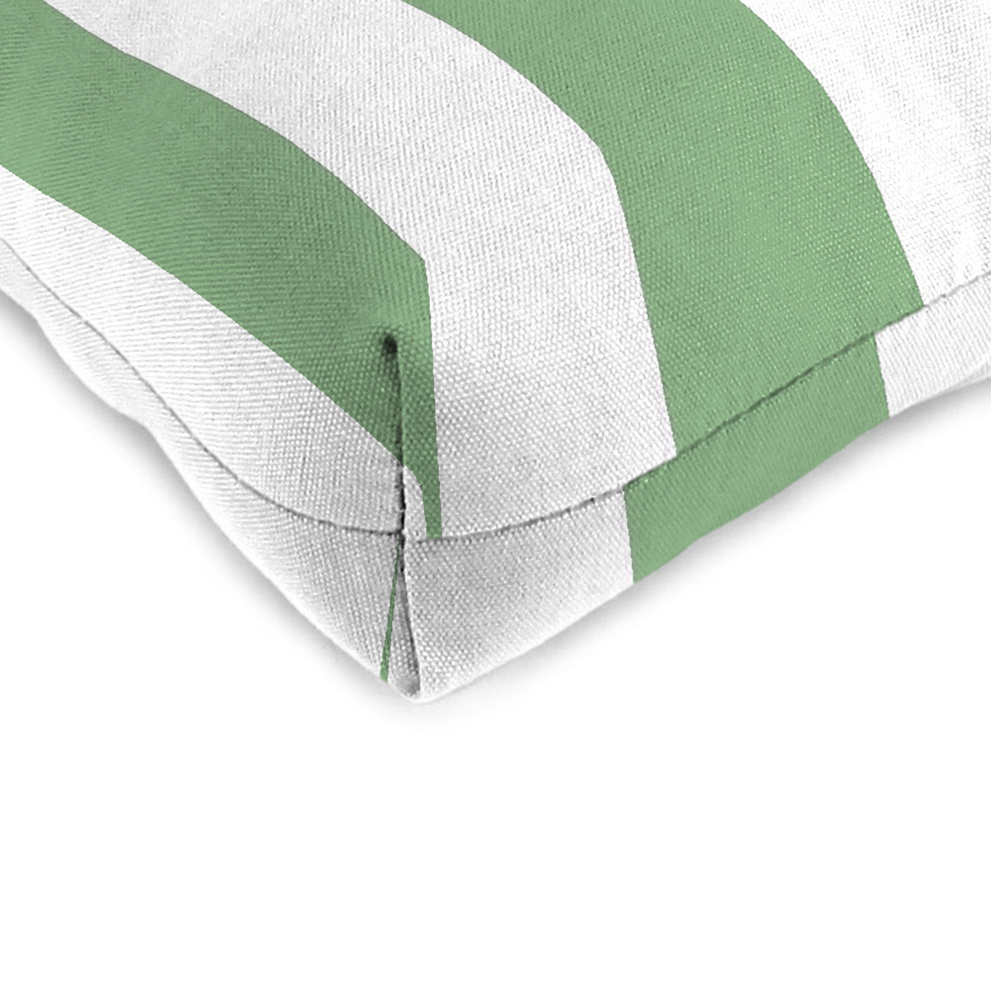 Jordan Manufacturing 19" x 19" Awning Cucumber Green Stripe Square Tufted Outdoor Wicker Seat Cushion with Rounded Back Corners (2 Pack)
