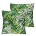 thumbnail image 2 of Acheng Green Tropical Palm Fern Leaves Pillow Cover Tropical Palm Leaves Jungle Foliage Farmhouse Decorative Pillow Cases Cushion Cover for Sofa Couch Decoration,2 Pcs White, 2 of 6