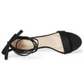 thumbnail image 4 of BLISSFUL STEP Women's Open Toe Kitten Heel Lace Up Fastening Sandals, 4 of 7