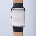 thumbnail image 3 of Reloj de cuarzo casual de negocios para hombres Reloj rectangular de cuero con correa de caja de acero inoxidable (negro, blanco, gris, oro rosa) Blanco, 3 of 5