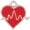 Red, variant on Delight Jewelry Silver-tone Heartbeat on Red Heart - Silver-tone Clip on Charm with Mini Year 2025
