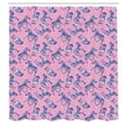 thumbnail image 2 of Ambesonne African Shower Curtain, Zebras Floral Silhouettes, 69"Wx70"L, Soft Pink and Dark Lavender, 2 of 4