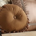 thumbnail image 3 of Curved Design Loveseat with Scalloped Backrest and Crown Top, Beige, 3 of 5