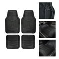 thumbnail image 3 of FH Group Universal Fit 4-Piece Full Set  Floor Mats 2 Tone Solid Black w/ Free Air Freshener, 3 of 9