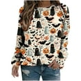 thumbnail image 2 of Craaazy Halloween Sweatshirts For Women Loose Long Sleeve Round Neck Shirts Women's Halloween Printed Pullover Tops Fall Crew Neck Sweatshirt Gifts For Women, 2 of 5
