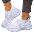 thumbnail image 3 of Willtoo Rhinestone Knit Belt Sneakers for Women, Sparkly Bling Wedding Dressy Chunky Tennis Shoes Fashion Sequin Wedge Sneaker, 3 of 4