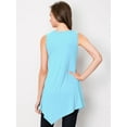 thumbnail image 4 of Made by Johnny Women's Handkerchief Hem Tank Tunic Top L AQUA, 4 of 6