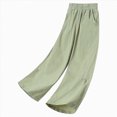 thumbnail image 3 of TOWED22 Girls Sweatpants Pants Wide Leg Flare Pants Teen Kids Elastic Casual Trousers with Pocket(Light Green,8-9 Y), 3 of 7