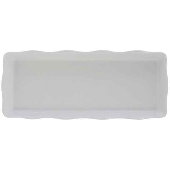 G.E.T. Bake Brew White Melamine Platter - 14"L x 5 1/2"W x 1 1/4"H