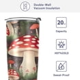 thumbnail image 4 of SKYSONIC Mushrooms Tumbler Stainless Steel Double Wall Vacuum Reusable Insulated Mug with Straw and Built-in Coaste for Cold and Hot Beverages, 20oz, 4 of 7