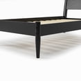 thumbnail image 4 of Camaflexi Mid Century Platform Bed Wood Panel Bed Frame with Headboard, Twin, Black, 4 of 7