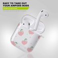 thumbnail image 2 of Étui pour Airpods, Coque de Protection pour Airpods, Trousse de Peau Rigide en PC pour Filles Hommes Femmes Compatible avec Étui de Recharge Airpods 2 et 1 avec Mousqueton [Voyant avant Visible], Pêche, 2 of 5