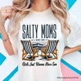 thumbnail image 2 of Salty Moms Beach Club T-Shirt, Retro White Tee for Cool Summer Mothers, 2 of 6