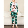 thumbnail image 6 of Elippeo Christmas Family Pajamas Matching Set, Snowman Print Long Sleeve T-shirt with Pants Sleepwear Loungewear, 6 of 10