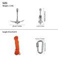 thumbnail image 3 of BeGrit Kayak Anchor 3.5 lb Kit Folding Grapnel Anchor Carbon Steel for Canoe, 3 of 10