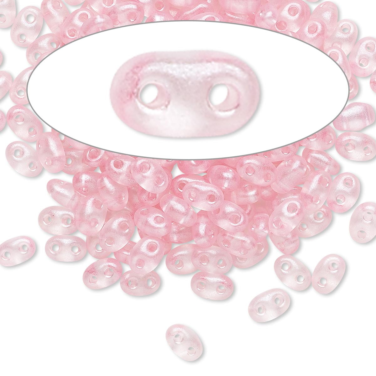 170 Czech Glass Twin Hole 5mm Sapcer Seed Beads W/ 2 Holes & Terra Pearl Finish 