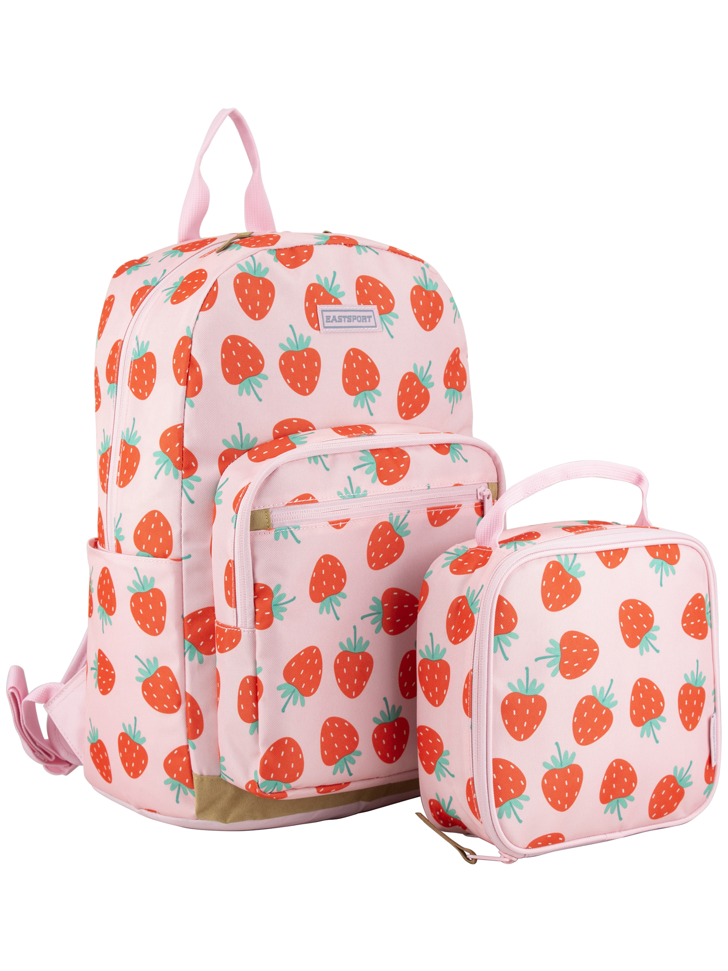Eastsport Unisex 17" Backpack & Lunch Box 2-Piece Set, Strawberry Dream