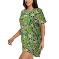 thumbnail image 2 of Rateoe Vintage Sugar Skull Pattern Women's Short-Sleeved Pajama Set - 2 Piece Soft and Lightweight Sleepwear Set-X-Large, 2 of 7