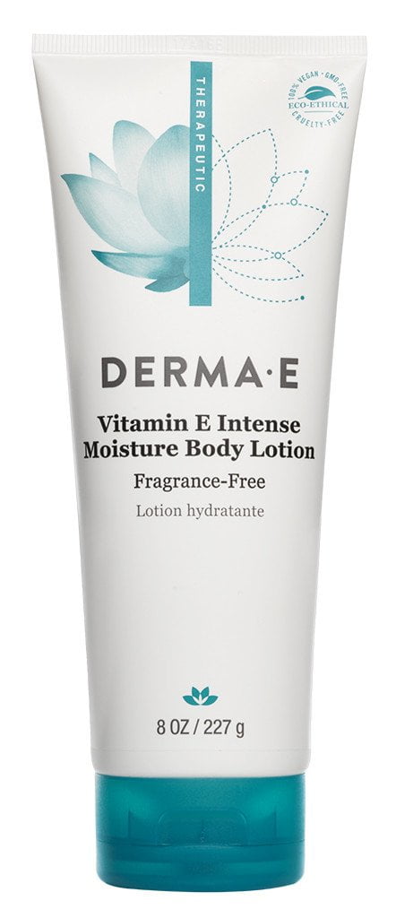 Derma E Vitamin E Fragrance-Free Sensitive Skin Shea Body Lotion, 8 oz