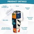 thumbnail image 2 of Yayeee 40oz Stainless Steel Tumbler with Straw and Handle Double-Wall Insulated Travel Water Bottle, Floral Patterns, 2 of 8