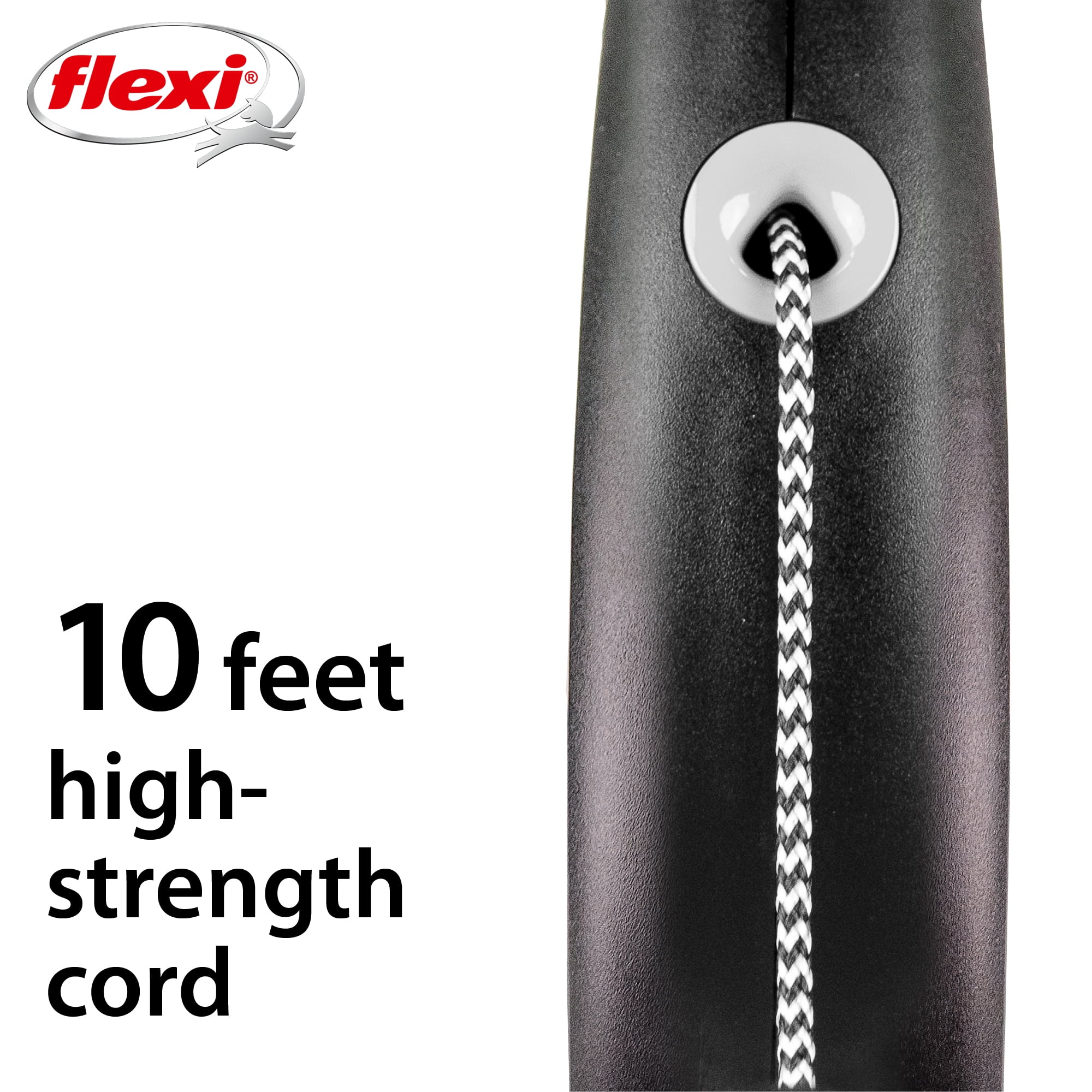 Flexi Fun Black with Silver Trim Retractable Leash, Extra Small, Dogs up to 16lbs