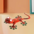 thumbnail image 3 of Decoración de pared moderna Estatua de animal Escultura de pared Adornos Obra de arte Estatuilla en Gecko para hotel, sala de estar, patio, Rojo Soledad Figuritas de pared Gecko, 3 of 8