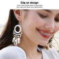 thumbnail image 5 of Conch Shell Earrings Hand Woven Vintage Fashionable Comfortable Dangle Earring for Party Vacation Black, 5 of 9