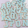 thumbnail image 4 of Cheers.US Letter Iron On Patches Sew On Appliques Name DIY Craft Badges with Ironed Adhesive Light Blue Embroidered Decorative Repair Patches for Shoes Hat Bag Clothing, 4 of 7