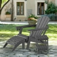 thumbnail image 7 of Hidpriva Outdoor Folding Adirondack Chair with Cup Holder, HDPE Weather Resistant Fire Pit Chair, Grey, 7 of 7