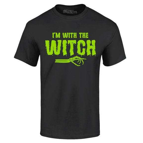 Shop4Ever Men's I'm with The Witch Graphic T-shirt Small Black
