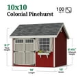 thumbnail image 3 of Little Cottage Co. 10x10 Colonial Pinehurst Shed with Operable Window and Floor, Outdoor Wood Storage Do-It-Yourself Precut Kit, 3 of 14