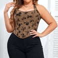 thumbnail image 2 of Playeras,Blusas y Tops,Ropa para Mujer Camiseta sin espalda Corsé para mujer Top Bustier Corset Top Tight Fitting Corset Tank Top Suspender Top Solid Short Fashion (Coffee, XXL), 2 of 7