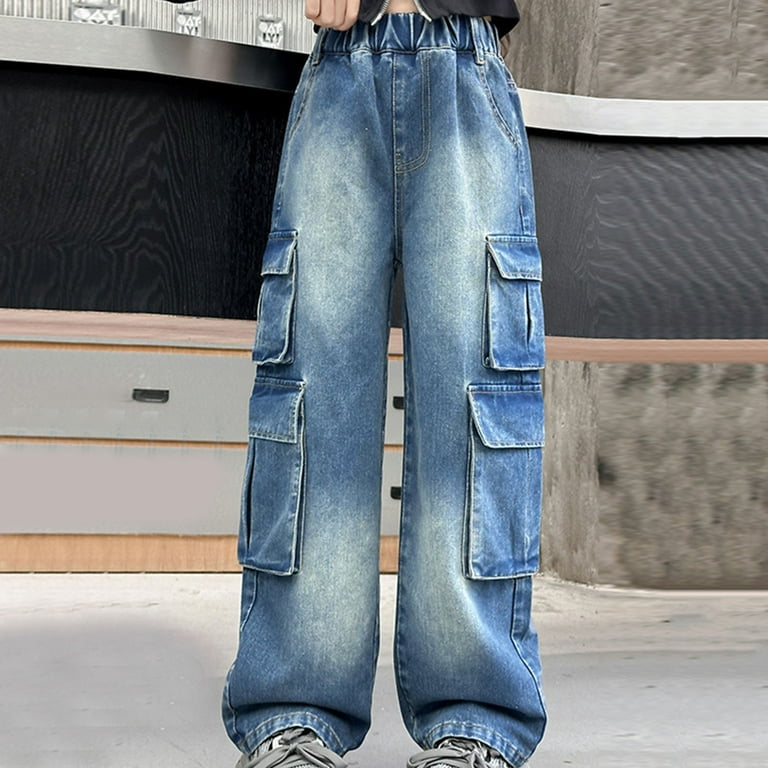 Gibobby Plus Size Teenage Girls Ripped Jeans Girls Flare Jeans