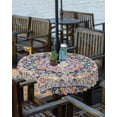 thumbnail image 2 of Fsddascl Boho Blue Yellow Outdoor Tablecloth - 54 Inch Round Dining Table Cover, Ethnic Vintage Mexican Flowers Southwestern Waterproof Outdoor Table Cloth with Umbrella Hole & Zipper for Patio, 2 of 7