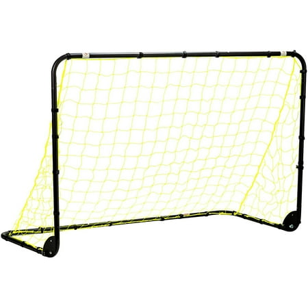 Franklin Sports Backyard Portable Soccer Goal - Competition Folding Steel Goals - Easy Assembly Practice + Training Net - Outdoor - 4' x 6' - Black