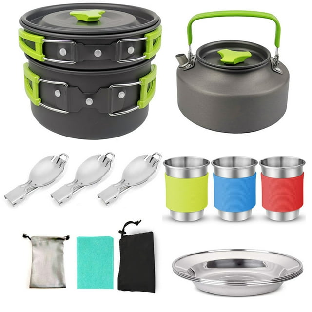 Ensemble de Batterie de Cuisine de Camping Équipement de Cuisson Extérieur pour Camping Randonnée et