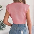 thumbnail image 5 of Wlynlyn Crop Tops for Women Hollow out Cap Sleeve Sweaters Crewneck Going out Knit Tops Trendy Tops, 5 of 6