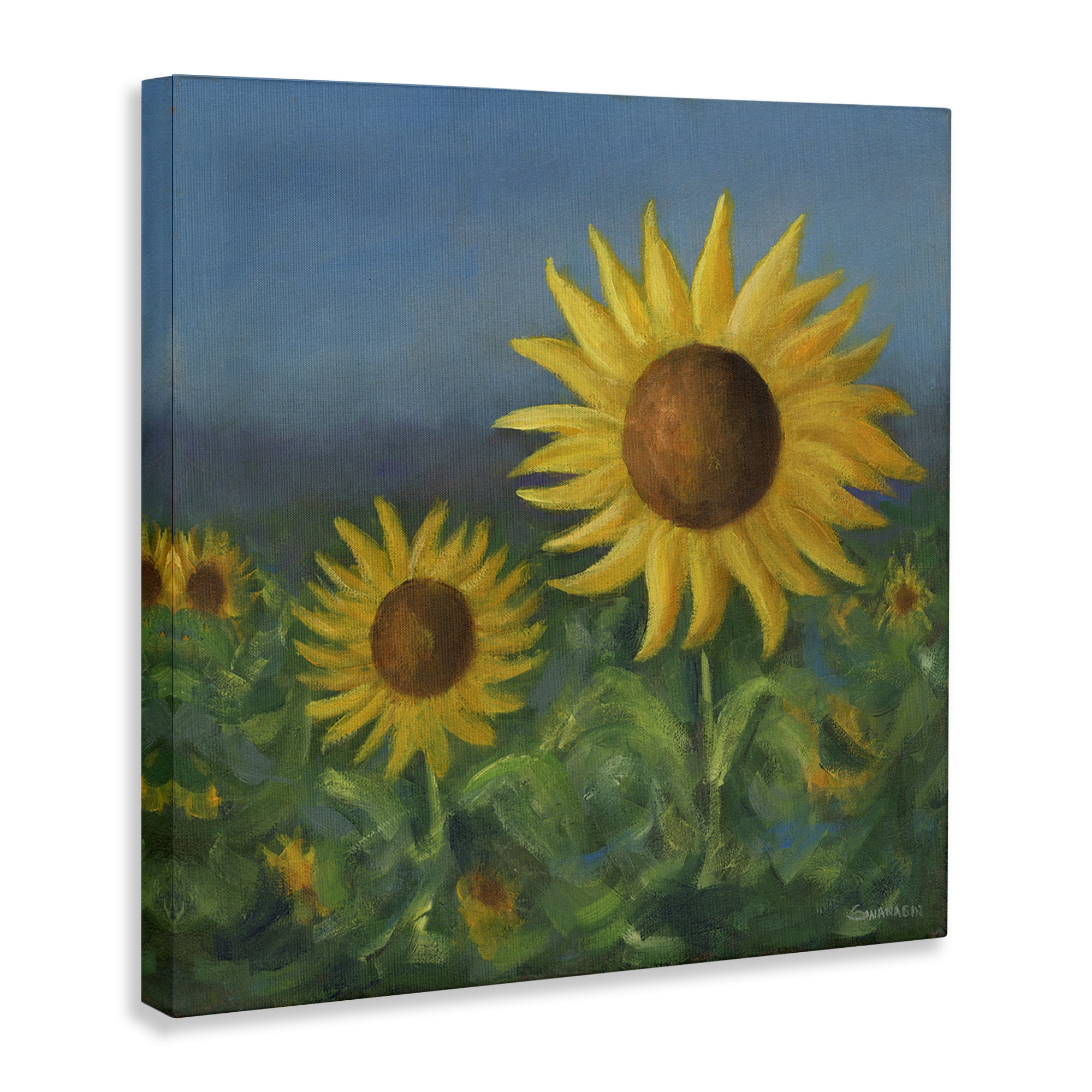 Stupell Industries Blooming Sunflower Meadow Botanical & Floral Painting Gallery Wrapped Canvas Art Print Wall Art, 30 x 30