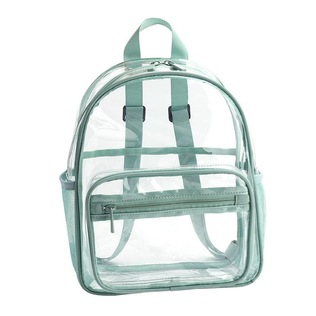 Mochila transparente pequeña, bolsa de almacenamiento, correas de hombro ajustables de alta resistencia, resistente al agua para de trabajo, Verde Salvador bolso claro