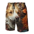 thumbnail image 4 of Pofeuu Vintage Colorful Flower Puppy Prin Men's Swim Trunks Quick Dry Bathing Suit Swimming Board Shorts Mesh Lining Beach Swimwear-Large, 4 of 6